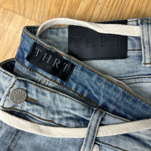 Thrt blue,black/yellow stripes Washed Skinny jean - Picture 4 of 4